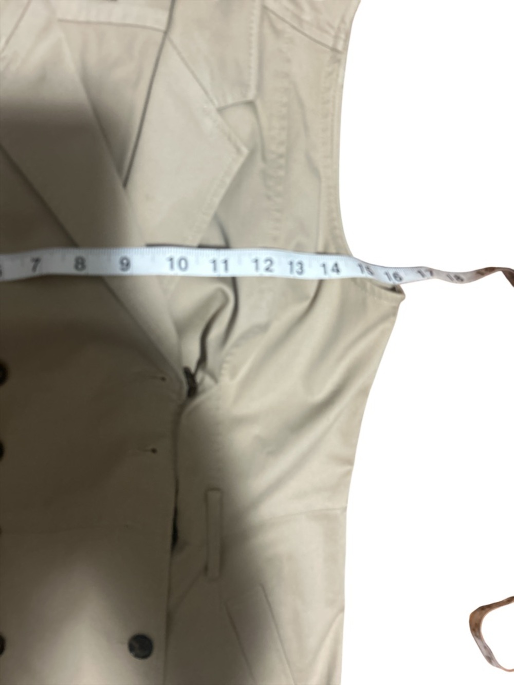 Banana Republic Khaki Sleeveless Trench Dress Petite 2P Quiet Luxury - Picture 6 of 9
